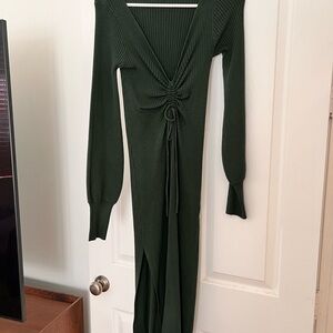 Elegant Green Knit Dress